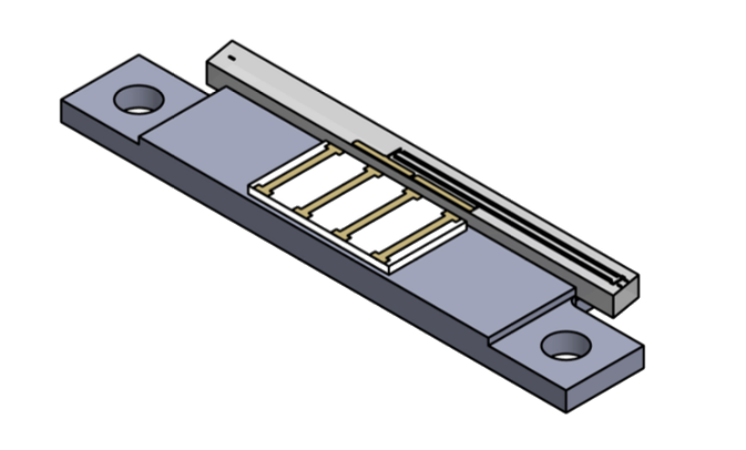 Multi-functional Integrated Optical Chip 1550 nm, 22 mm Chip on a Submount